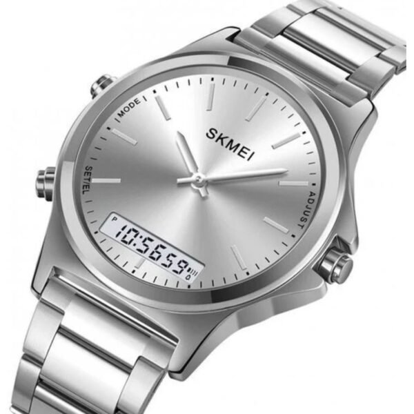SKMEI 2120 Electronic Luminous 30m Waterproof – Silver/Black 41MM | 78g